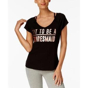 Ideology Womens Bridesmaid Fitness Yoga Slogan T-Shirt Size M